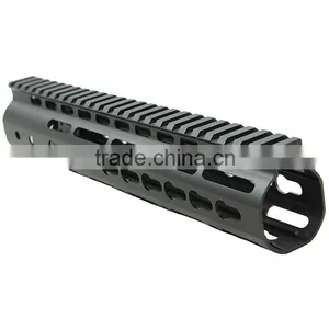 Funpowerland Black NEW Free Float NSR 10 Inch Handguard One-piece Top Rail System KeyMod High Quality Lightest FDE For AR-15 thumbnail-2