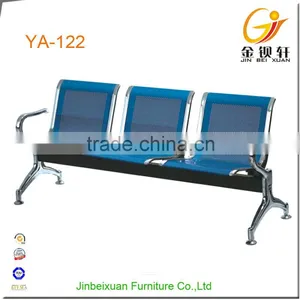 Stainless Steel Bule Color Public Salon Waiting Area Chairs thumbnail-1