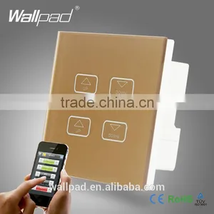 Intelligent 4 Gang 2 Way WIFI Dimmer Wallpad Gold Crystal Glass 4 Gang LED Light WIFI Dimmer Dimming Touch Control Switch 2 Way Quality Choice thumbnail-1