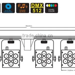 T-bar/Stand/Carrying Bag/Footswitch 4 Par System RGB 28x3W LED Stage Light thumbnail-3