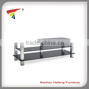 Glass TV Stand With Aluminum Tube Living Room Furniture thumbnail-1