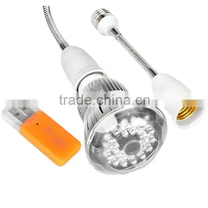 E27 Bulb Style Mini IR Night Vision Voice Activated Motion Detection Hidden Lamp Camera thumbnail-4