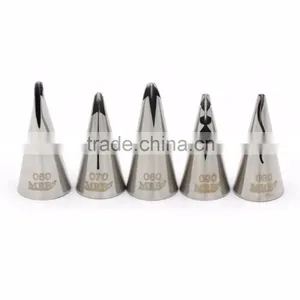 Hot Selling Wedding Cake Decorating Icing 5PCS Stainless Steel Russian Nozzles Pastry Bobbi Skirt Cake Nozzles Decoration Piping thumbnail-3