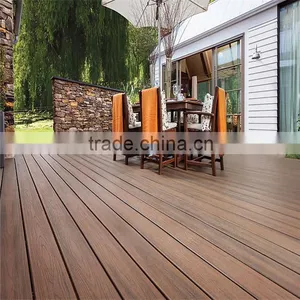 Wood Plastic Composite Slats Outdoor Decorative Panel Wpc Wood Deckings thumbnail-1
