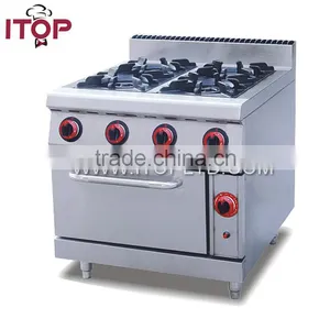 Stainless Steel 4 Burner Gas Cooker With Oven thumbnail-1