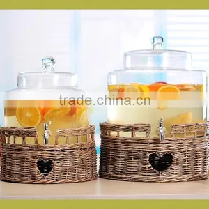 Wholesale Glass Beverage Dispenser With Willow Base thumbnail-2