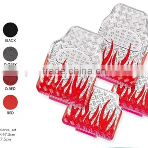 Fire Design 4PC Coloful Metallic Design Aluminum Car Floor Mat Wholesale thumbnail-4