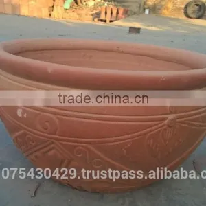 Round Italian Ceramic Flower Pots thumbnail-1