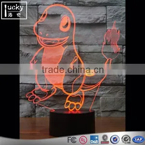 Colorful Pokemon Go Charmander 3D LED Night Light,3D Acrylic Lamp thumbnail-6