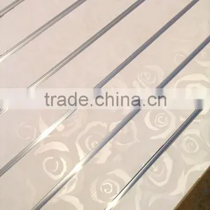 2015 Hot Sales Melamine MDF Slatwall Panels Plywood /displaying Board With Rose Printed for Construction Decorate Metarials thumbnail-1