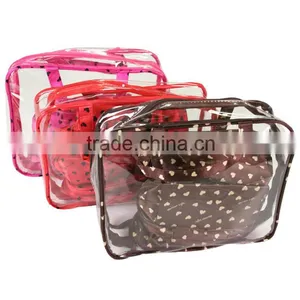 Factory Direct Hot New Products for 2015 Clear Vinyl Travel Cosmetic Bag thumbnail-6