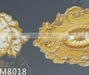 Wholesale PU Carved Circular Flat Bottom Lamp Panel European Decorative Ceiling Disc Relief Murals Carvings thumbnail-2