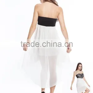 2016 New Arrival Low Back Black and White Evening Dresses thumbnail-1