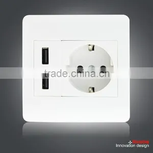 AC 100V-250V EU Socket 2 USB 5V DC 2.1A Charger Charging Power Wall Outlet thumbnail-3
