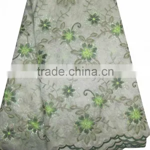 African Organza Lace With Sequins Embroidery CL8197-3green thumbnail-1