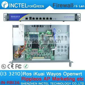 ROS 6 Gigabit Flow Control Firewall OPENWRT With I3 3210 CPU 1000M 6 82574L 2 Groups Bypass1U Firewall Router thumbnail-1