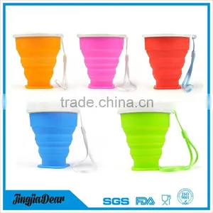 Novelty Food Grade Folding Rubber Silicone Drinking Cups Outdoor Portable Folding Silicone Drinking Coffee Cup thumbnail-3