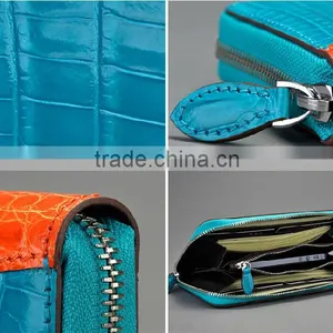 Fashion Long Design Crocodile Skin Lady Zipper Wallet Genuine Leather Wallet Women thumbnail-3