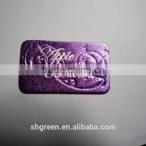 Glossy Bright Surface Flower Pattern Garment Cowhide Lether Tag thumbnail-6