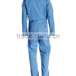 OEM 65% 00pyester 35% Cotton Anti Crinkle Blue Mechanic Long Sleeve Coverall High Quality Uniform thumbnail-2