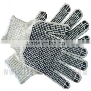 Unisize Anti-Slip Plastic Dot Safety Labor Good Standard Dot Men's Work Labor White Gloves White Cotton Knit Gloves Factory thumbnail-1