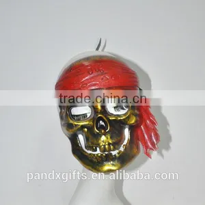Pirate Golden Plastic Full Face Mask thumbnail-1