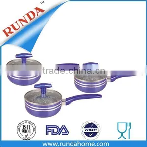 1QT 2QT 3QT 3pcs Aluminum Cookware Set With Marble Coating thumbnail-1