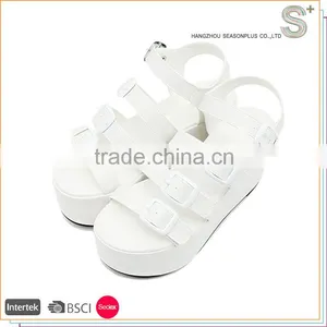 High Quality Wholesale Latest Women White Platform Sandals thumbnail-1