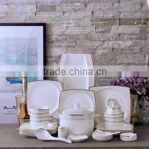 86 PCS Square/round Royal Bone China Dinnerware thumbnail-1