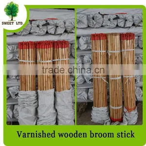 Factory Price Varnished Wooden Brush Handle/ Well Straight Wood Stick thumbnail-1