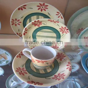 Rainbow Line Handpainted Stoneware Boxed Dinner Sets /20pcs Striped Dinner Set thumbnail-1