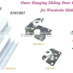 Outer Hinging Wardrobe Framless Sliding Closet Door Roller Fittings System thumbnail-1