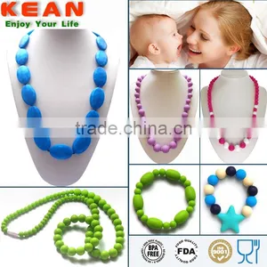 Silicone Teething Jewelry Mami Use Necklaces Have a Breakaway Clasp Silicone Bead Teething thumbnail-5