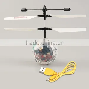 2016 New Arrival Infrared Induction Flying Flash Disco Colorful LED Ball Helicopter Child Toy Newest thumbnail-2