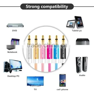 VOXLINK 1m Gold Plated&metal&nylon Braid 3.5 mm Jack Aux Stereo Audio Cable Male to Female Extension Cable thumbnail-6