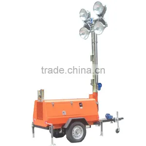 Water Cooled Diesel Trailer Light Tower Generator 7KVA thumbnail-1