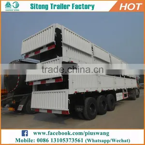 China Hot Sale 3 Axle Flatbed Highway Cargo Trailer Side Wall Utility 6x4 Sinotruk Tractor Truck thumbnail-6