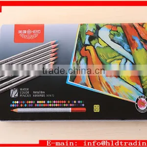 Factory Wholesale High Quality 72pc Metal Box Wooden Water Color Pencil Set thumbnail-1