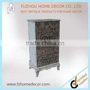 New Coming Antique Tall Wood Cabinet With Many Drawers With Carved Decors thumbnail-1