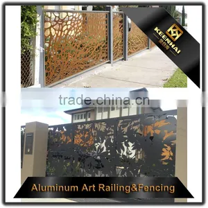 Powder Coated Cast Aluminum Main Gate and Fence Wall Design thumbnail-6