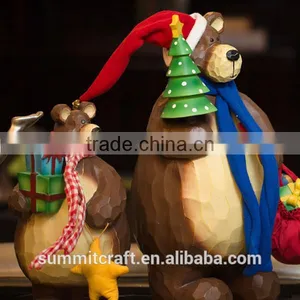 Resin Teddy Bear Figurines Christmas Toy Moving Christmas Decorations thumbnail-2