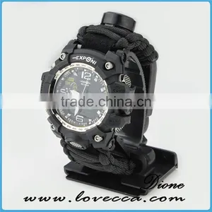 New Style Outdoor High Quality Waterproof Paracord Survival Watch Bands thumbnail-4