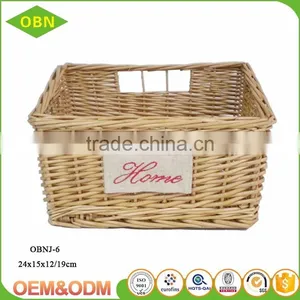 Wholesale Graceful Hand Weaved Flat Washable Poly Rattan Bread Willow Wicker Basket thumbnail-4