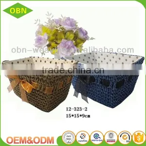 Latest Design Wholesale Customized Pure Handmade Colorful Woven Mini Cheap Empty Gift Basket thumbnail-1