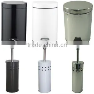Colorful Metal Pedal Bin and Toilet Brush thumbnail-6