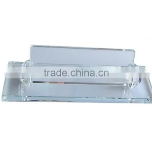 Crystal Desktop Simple Card Holder With White or Black Base thumbnail-2