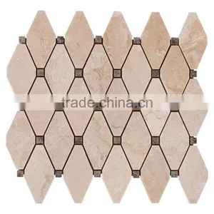 MM-CV221 Best Selling Home Decoration Natural Stone Diamond Mix Brown Limstone Mosaics Tiles thumbnail-1