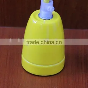 E27 High Frequency Ceramic Glazed Lampholder With Ceiling Rose and Braided Cable thumbnail-5