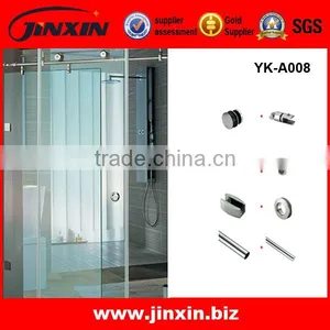Stainless Steel Interior Frosted Glass Bathroom Door Tempered Glass Partition Sliding Door thumbnail-1