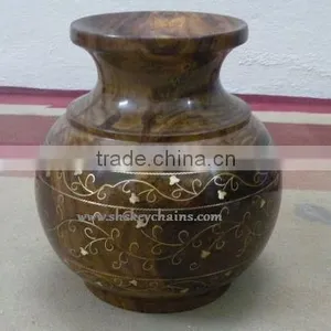 Wooden Hand Carved Flower Vase thumbnail-1